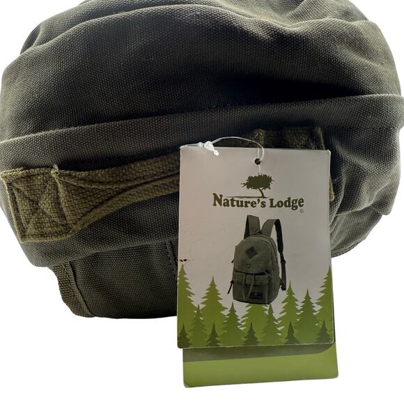 Canvas Daypack in Olive Army Green – Travel, Hike & Commute Backpack *NEW - Picture 2 of 12